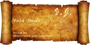 Vald Jenő névjegykártya